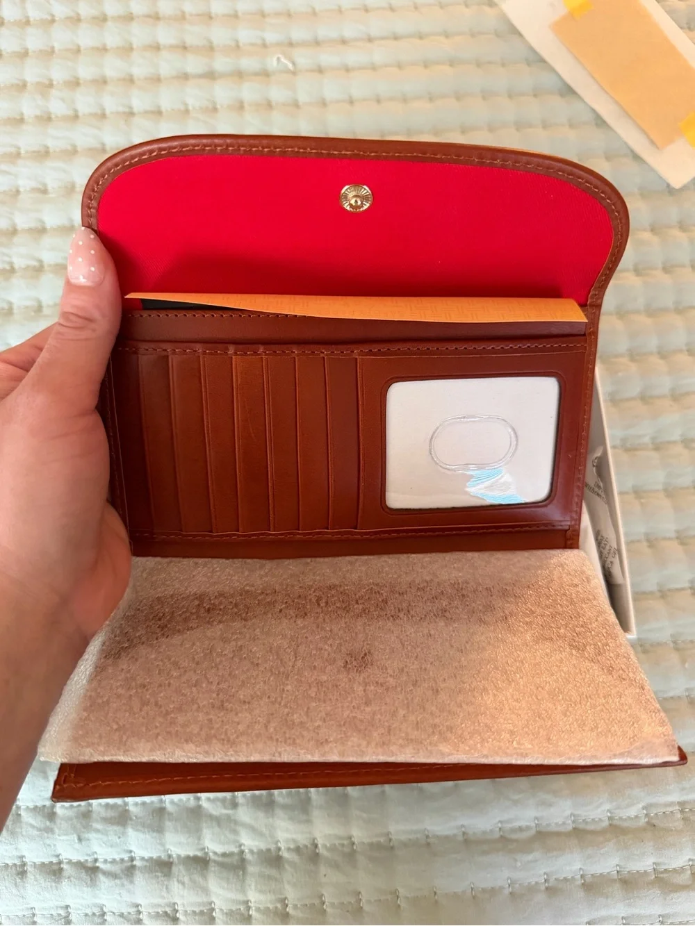Dooney & Bourke Green and Brown Signature Continental Wallet